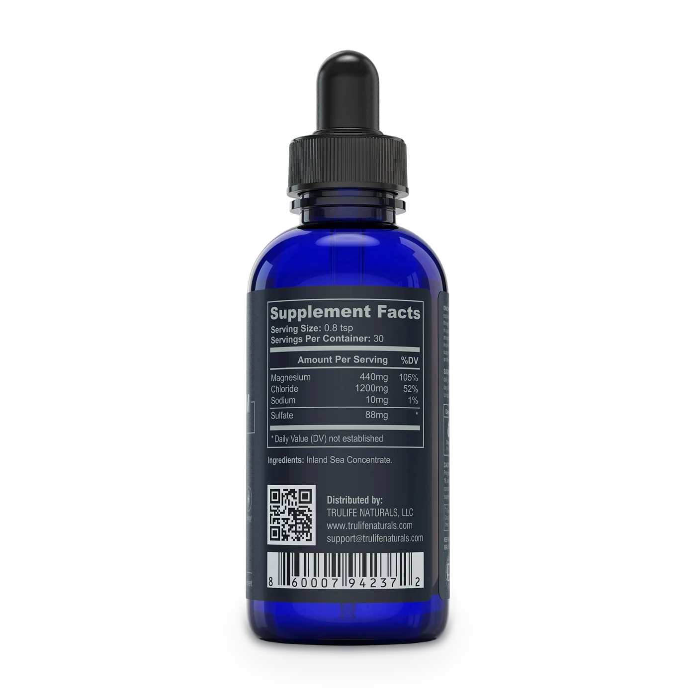Ionic Magnesium Supplement Facts panel: 440 mg magnesium per 4 mL serving