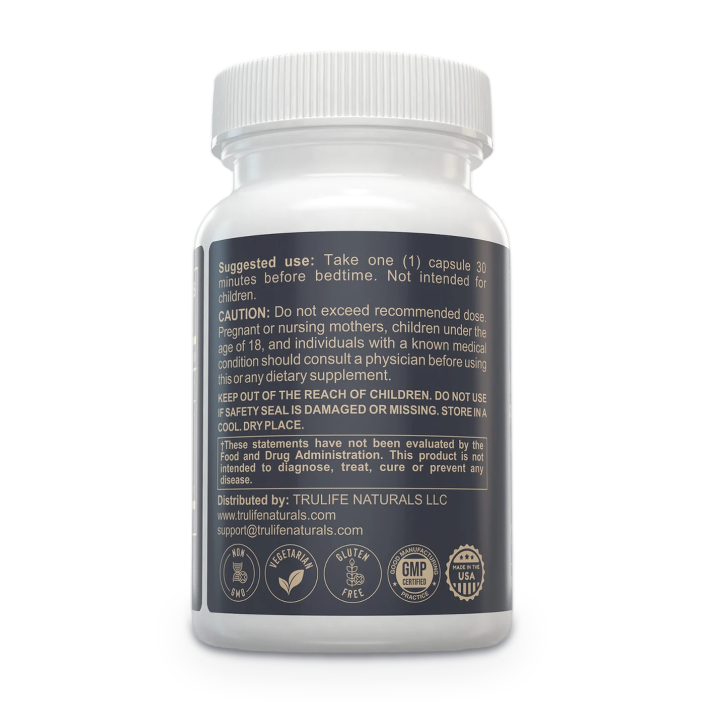 Melatonin Plus Probiotics label directions and cautions