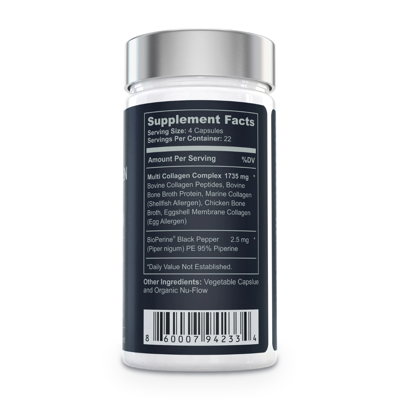 Multi-Collagen Complex Supplement Facts panel