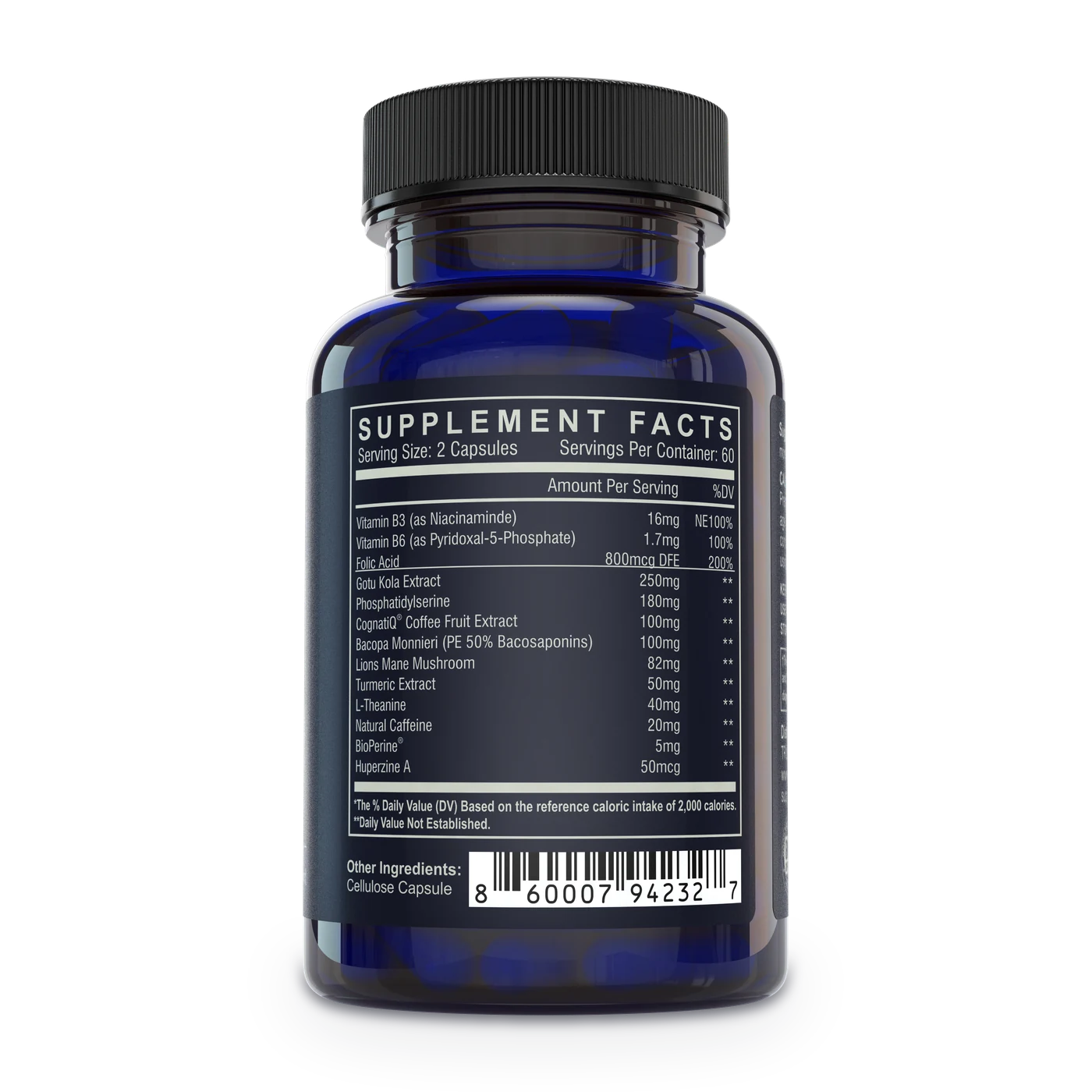 NeuroAct Brain Health Supplement Facts panel