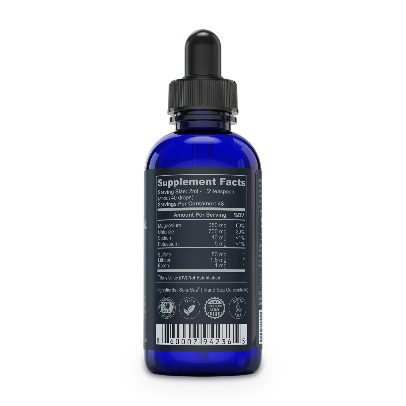 Trace Mineral Complex Supplement Facts panel